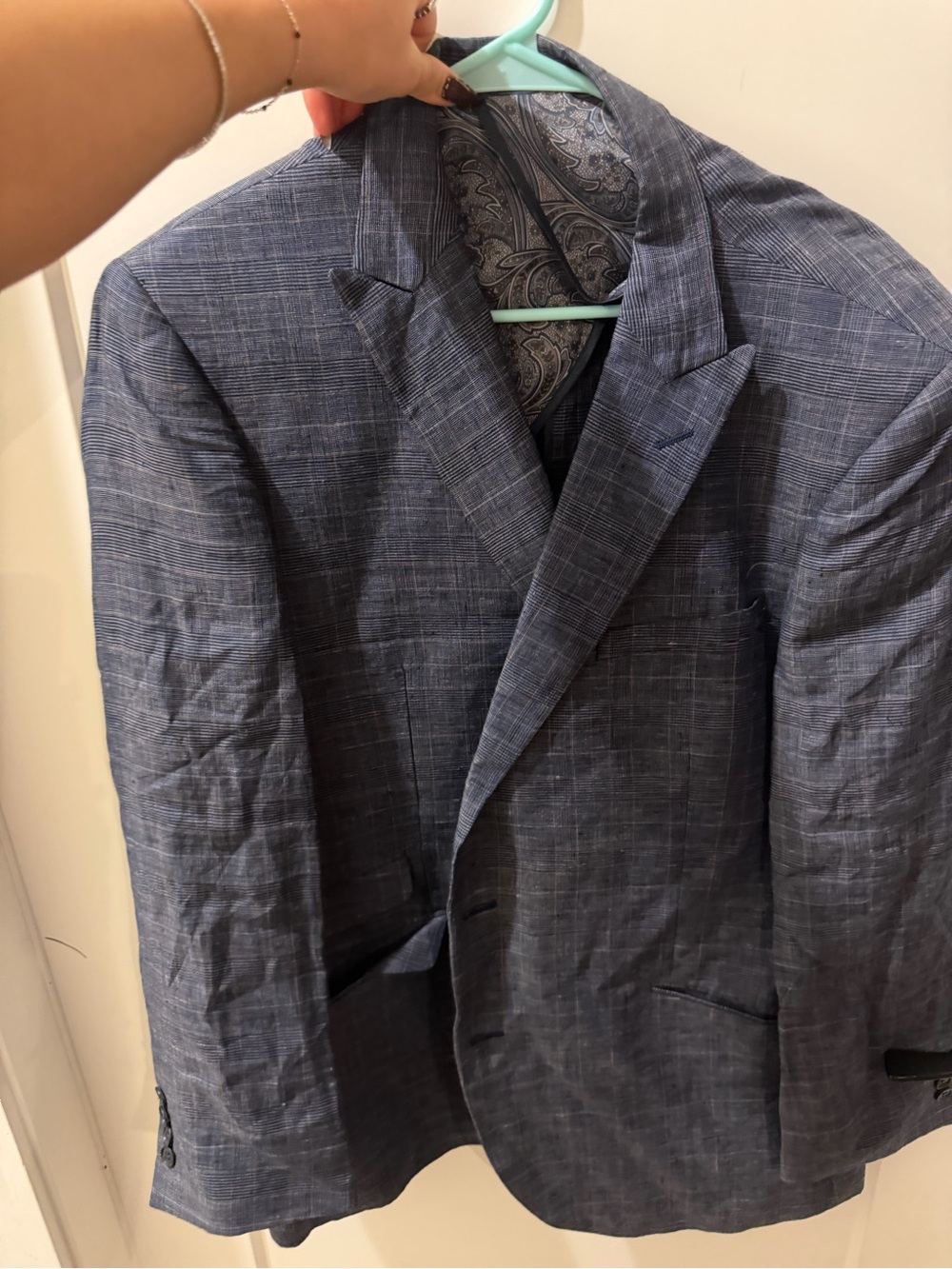 Men's Blue Patterned Blazer
